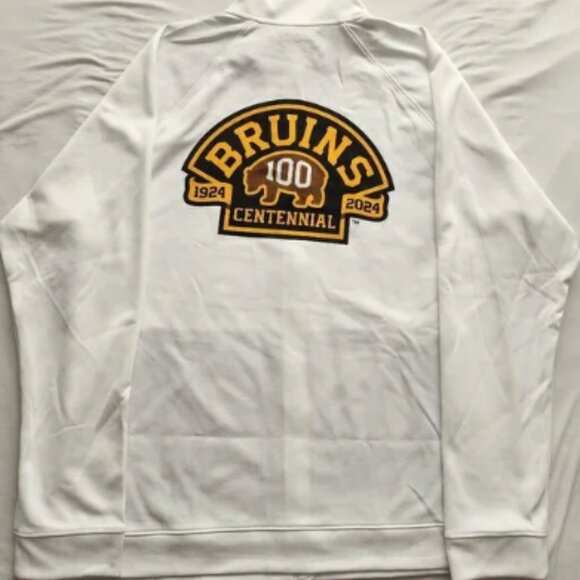 Boston Bruins 100 Centennial White Full Zip Jacket - Oversized Rare - Picture 2 of 8